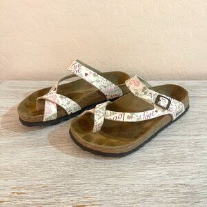 Birkenstock Birki's Disney Sandals 35 Mickey Mouse Hearts Love White Red
